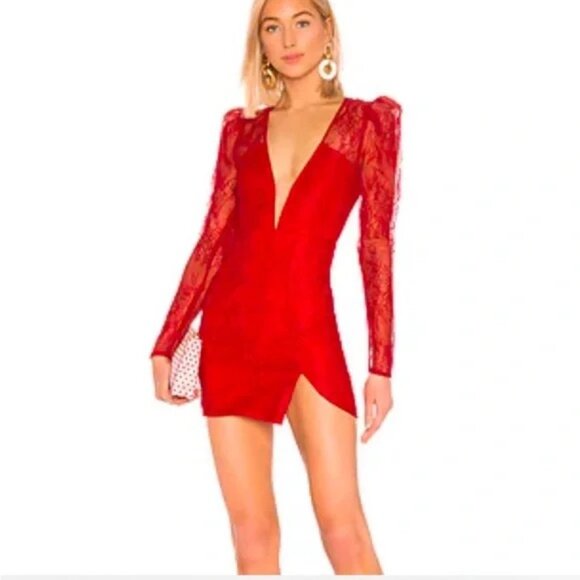 Michael Costello x Revolve Vivian Red Mini Dress - Picture 2 of 6